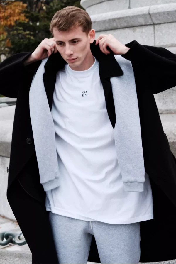 Мужской спортивный костюм тройка, на флисе, белый