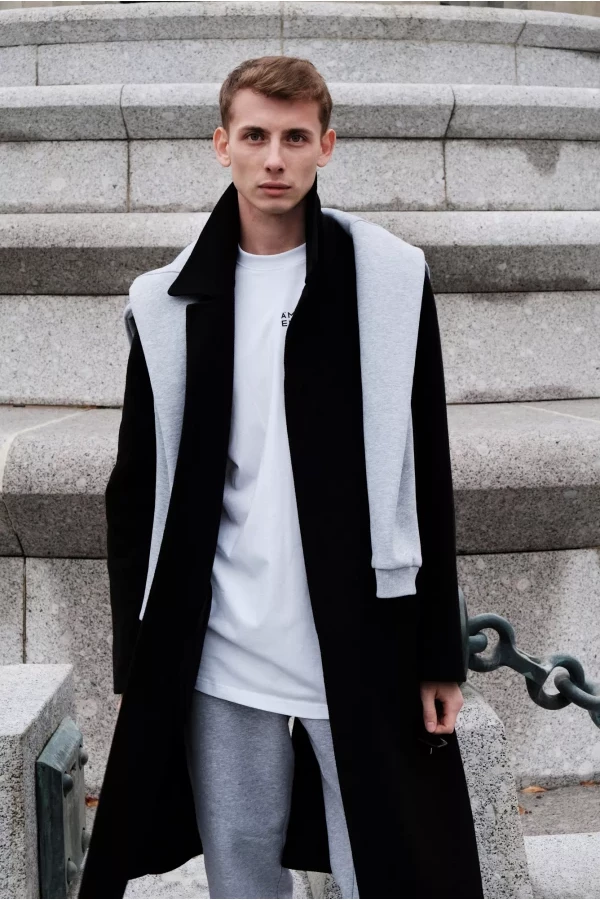 Мужской спортивный костюм тройка, на флисе, белый