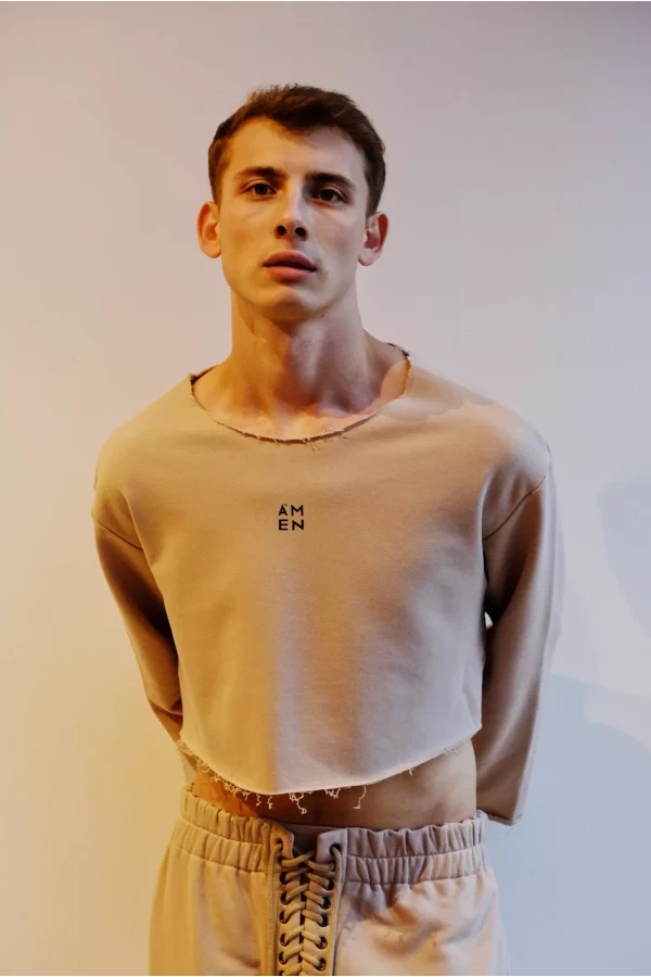 Мужской спортивный костюм, на флисе, белый