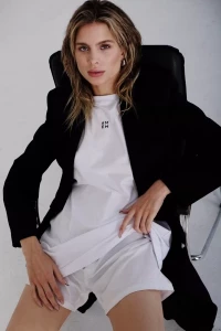 Майка & Шорты белый & Пиджак чёрный