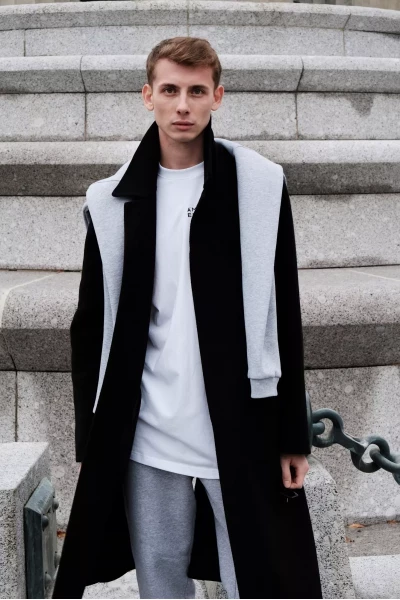 Мужской спортивный костюм тройка, на флисе, белый